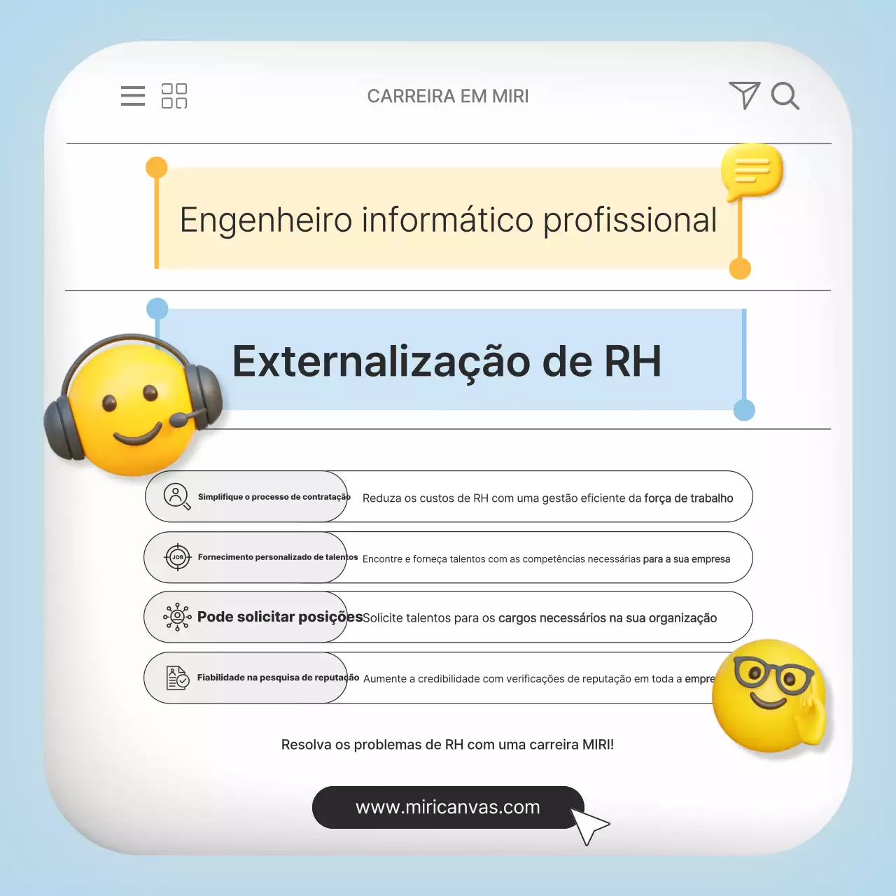 Promoção de Serviços de RH Sky Blue Clean