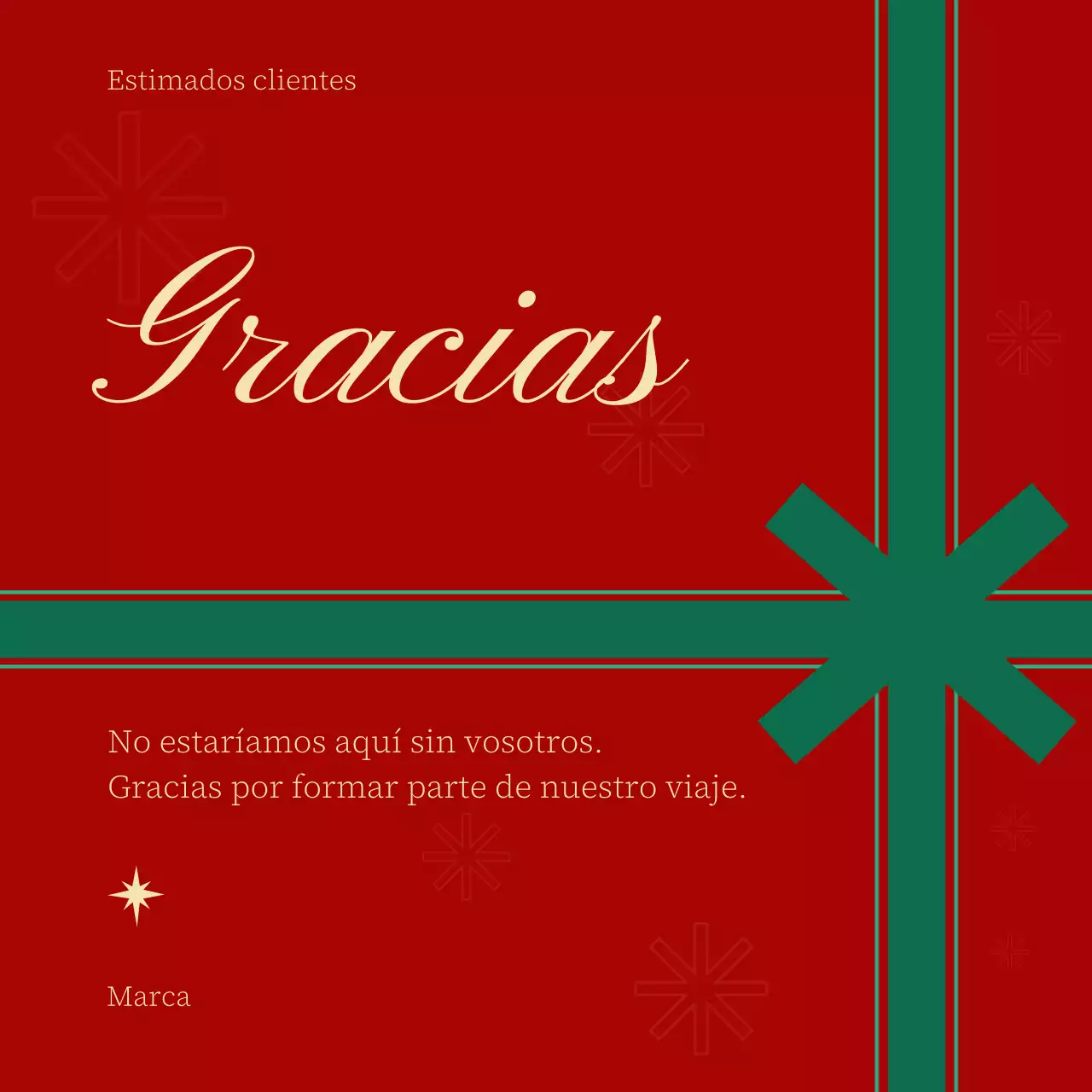 Tarjeta de felicitación navideña clásica minimalista roja y verde para redes sociales