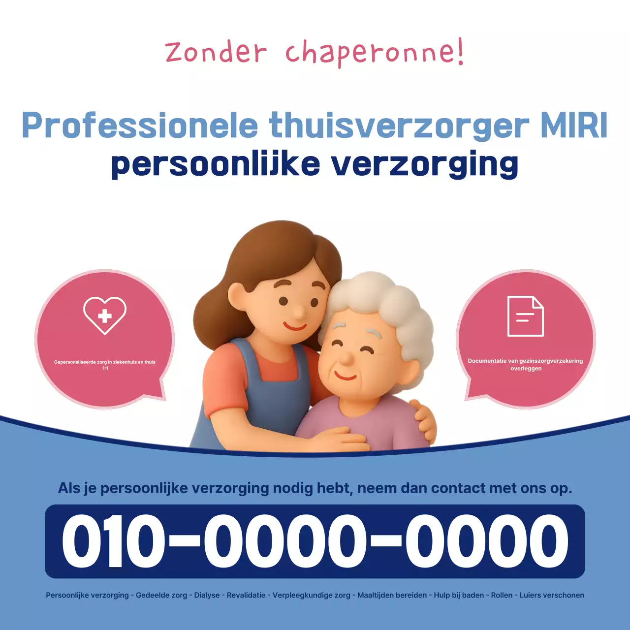 Blauwe Eenvoudige Verzorger Promotie