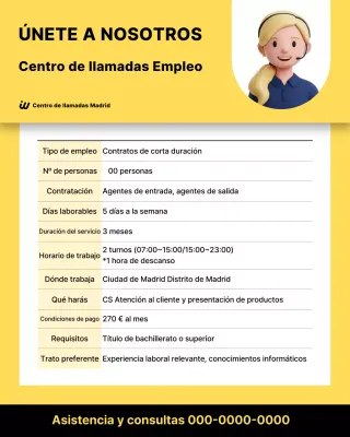Oferta de trabajo sencilla amarilla