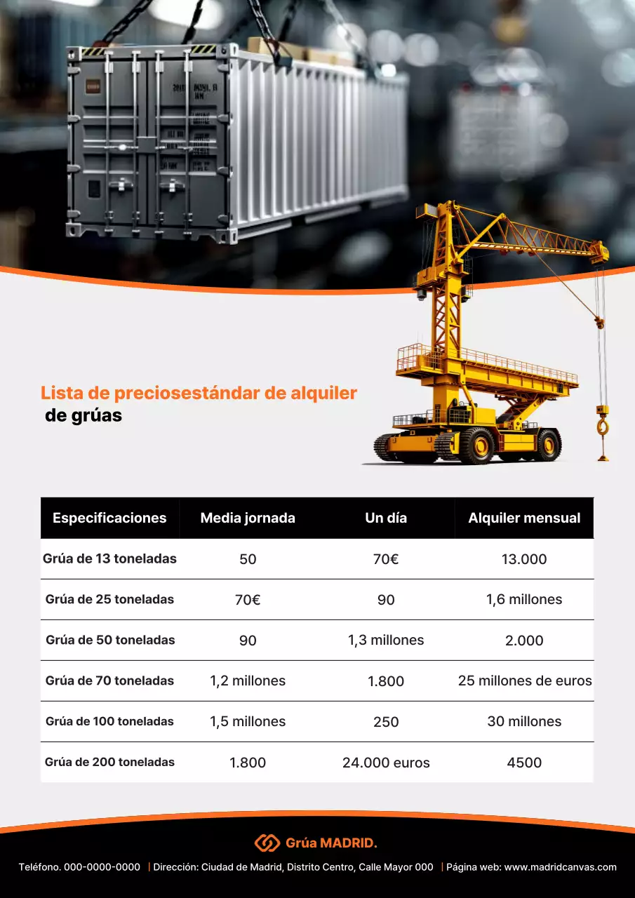 Información de alquiler de Orange Modern Construction