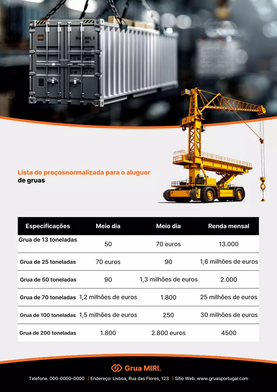 Informações sobre aluguel da Orange Modern Construction