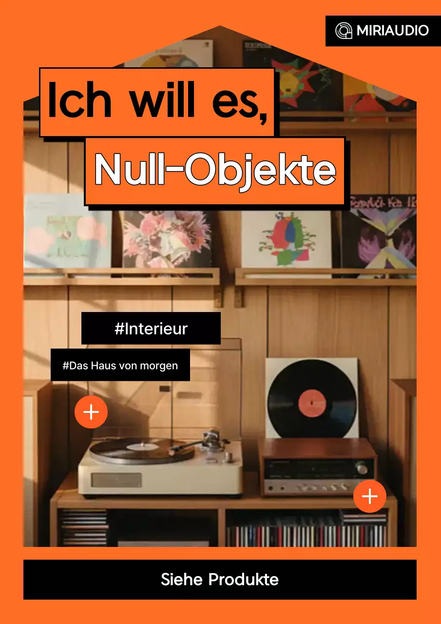 Produktaktion für orangefarbene Retro-Innenausstattung