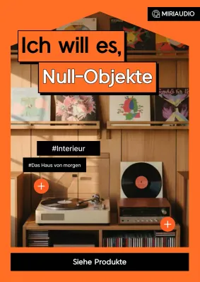 Produktaktion für orangefarbene Retro-Innenausstattung
