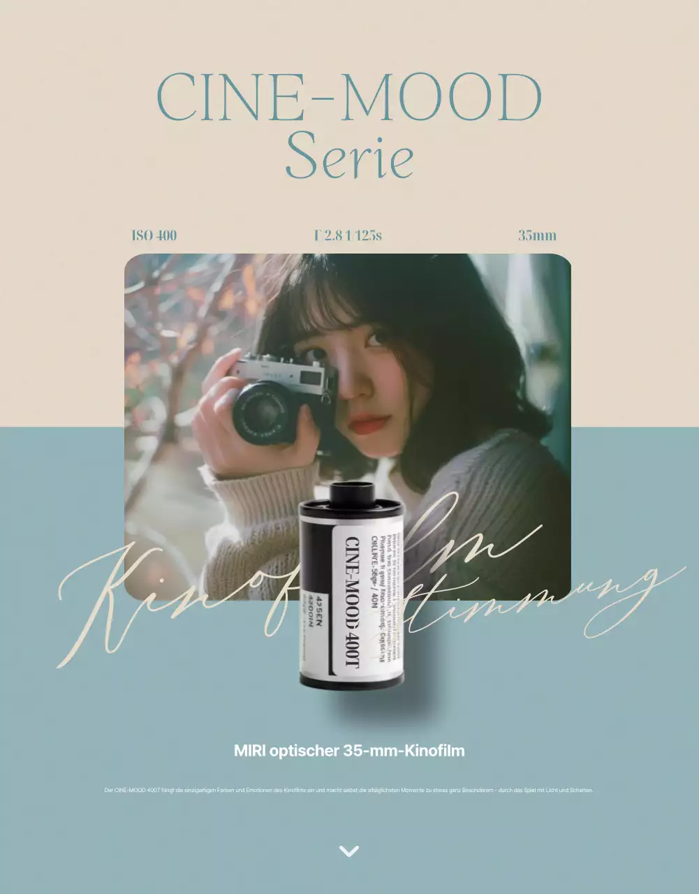 Werbung für einen Vintage-Film in Mint-Qualität