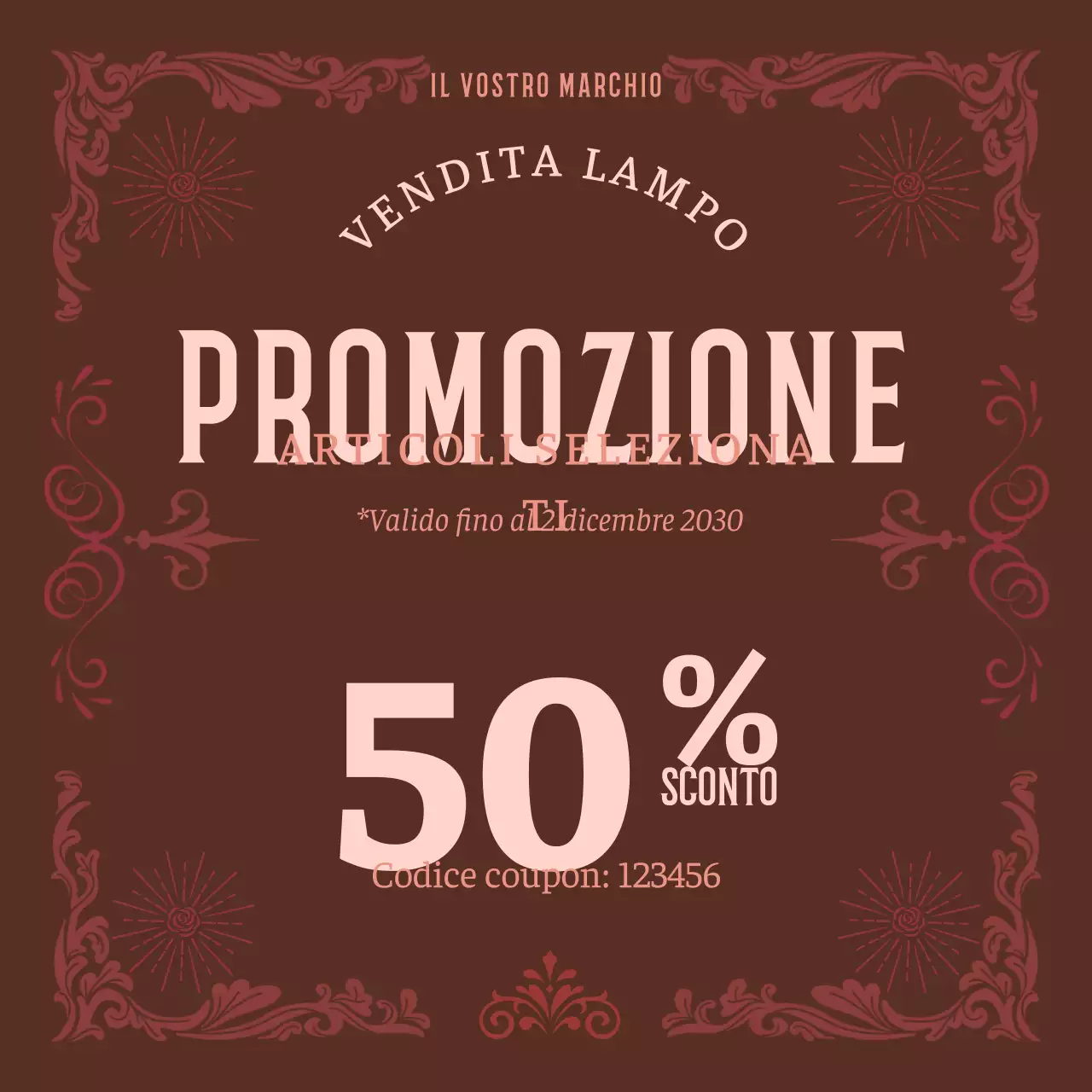 Buono promozionale Brown Vintage Bundle per i social media di Capodanno
