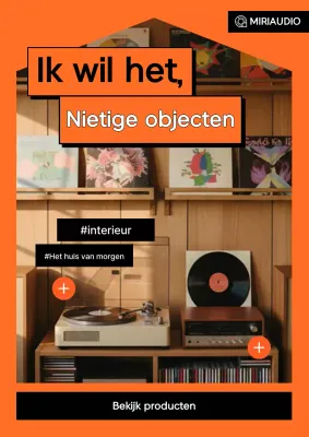 Promotie van een oranje retro-interieurproduct