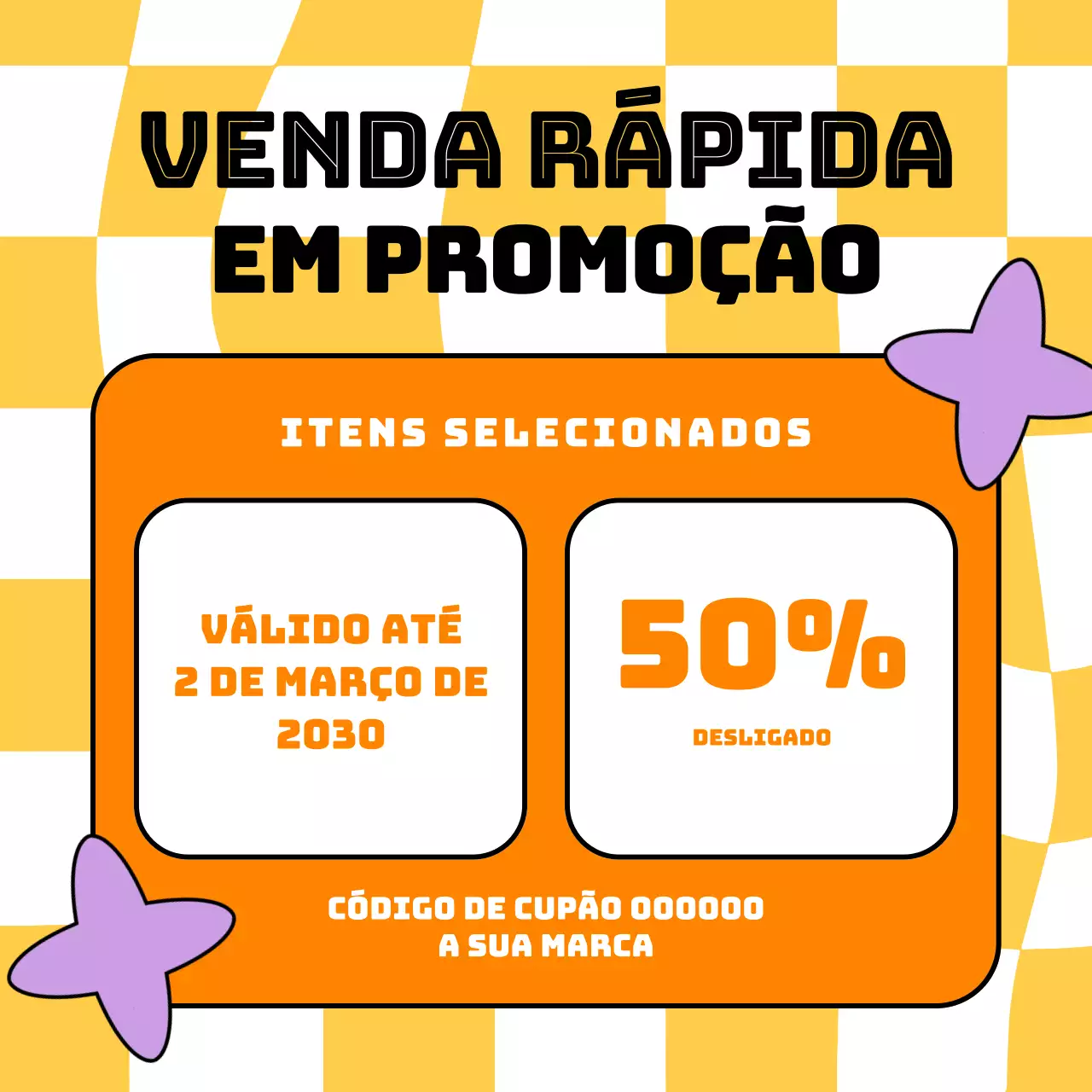 Cupom de desconto para o pacote plano laranja e verde para o Ano Novo nas redes sociais