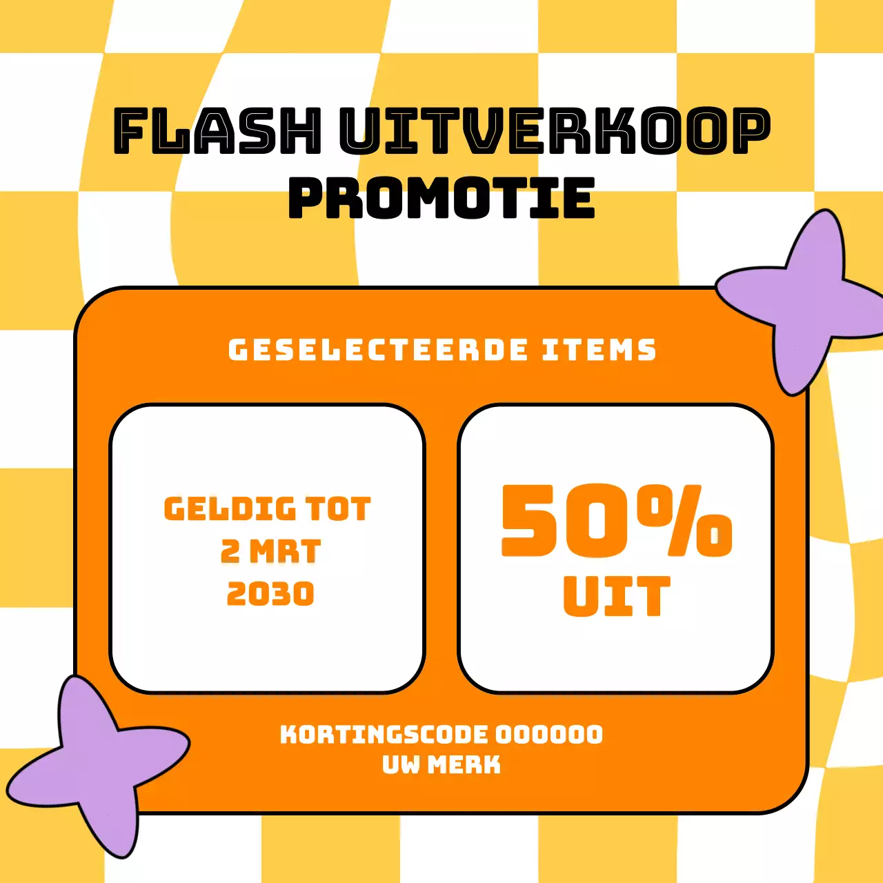 Oranje Groene Flat Bundle Coupon Promo voor Nieuwjaar Social Media