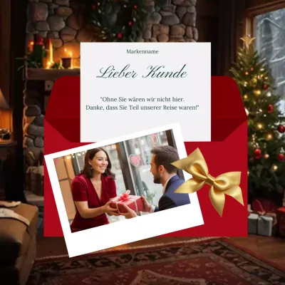 Moderne minimalistische Weihnachtsgrüße in Rot und Grün für soziale Medien