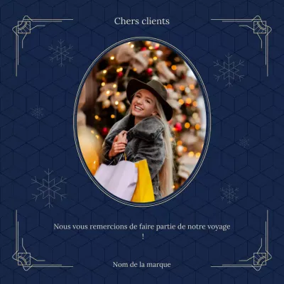 Carte de vœux de Noël vintage classique rouge et or pour les réseaux sociaux