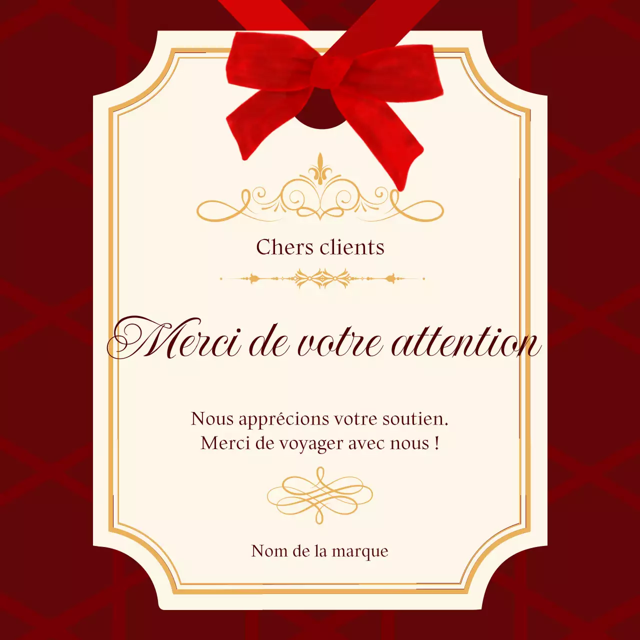 Rouge et crème, élégantes et classiques, carte de vœux de Noël pour les réseaux sociaux (carré)