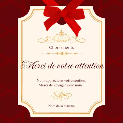 Rouge et crème, élégantes et classiques, carte de vœux de Noël pour les réseaux sociaux (carré)