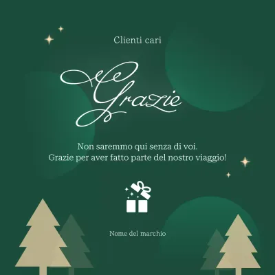 Quadrato dei social media con auguri di Natale classici verdi e marroni