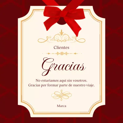 Tarjeta de felicitación navideña clásica y elegante en rojo y crema para redes sociales