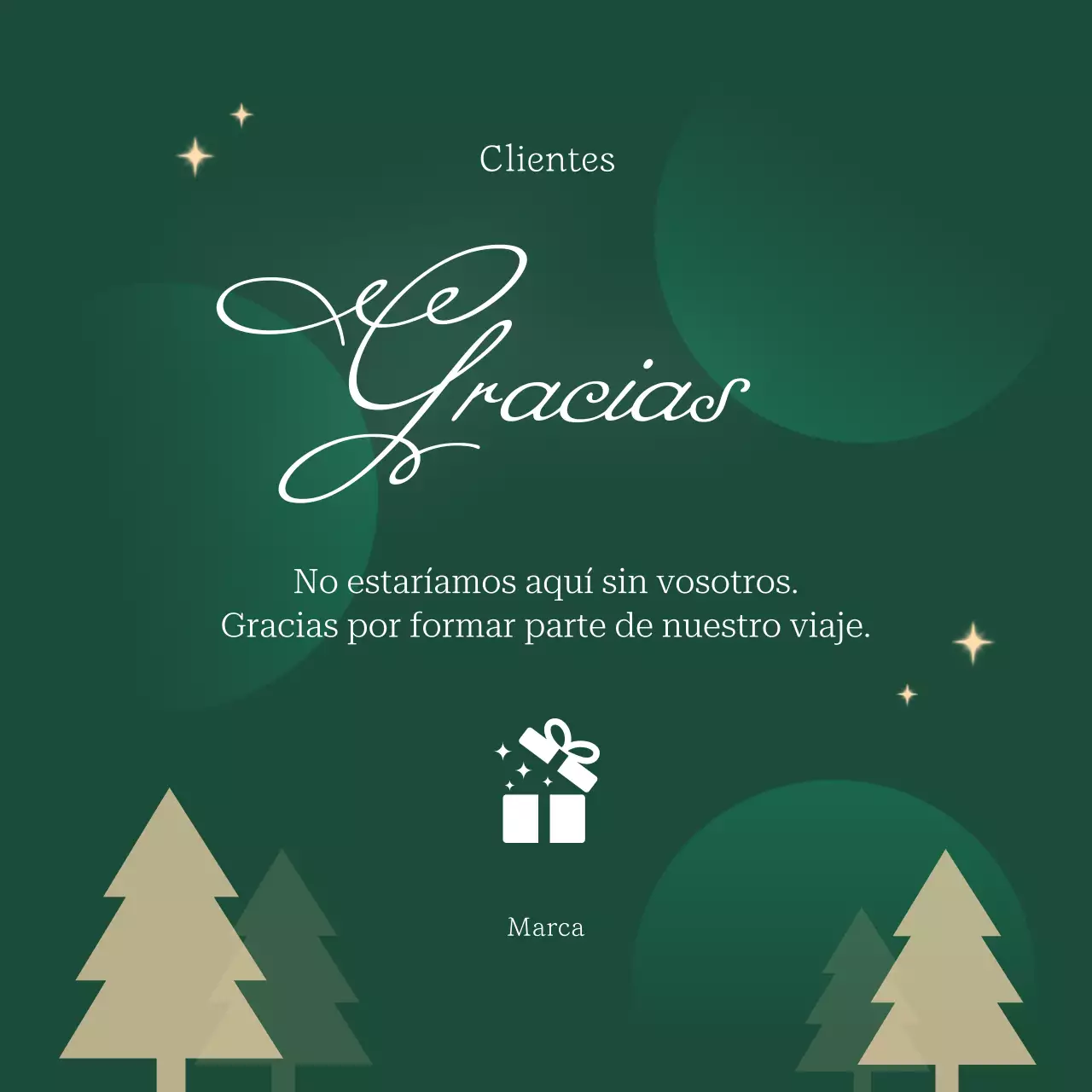 Tarjeta de felicitación navideña clásica verde y marrón para redes sociales