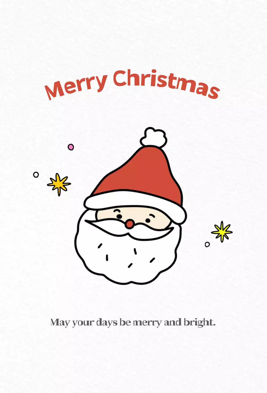 흰색 아기자기한 크리스마스 기념