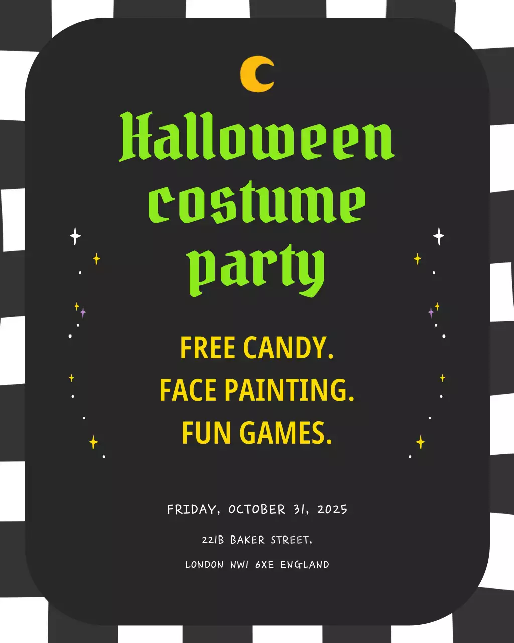 흑백 심플한 할로윈데이 디자인