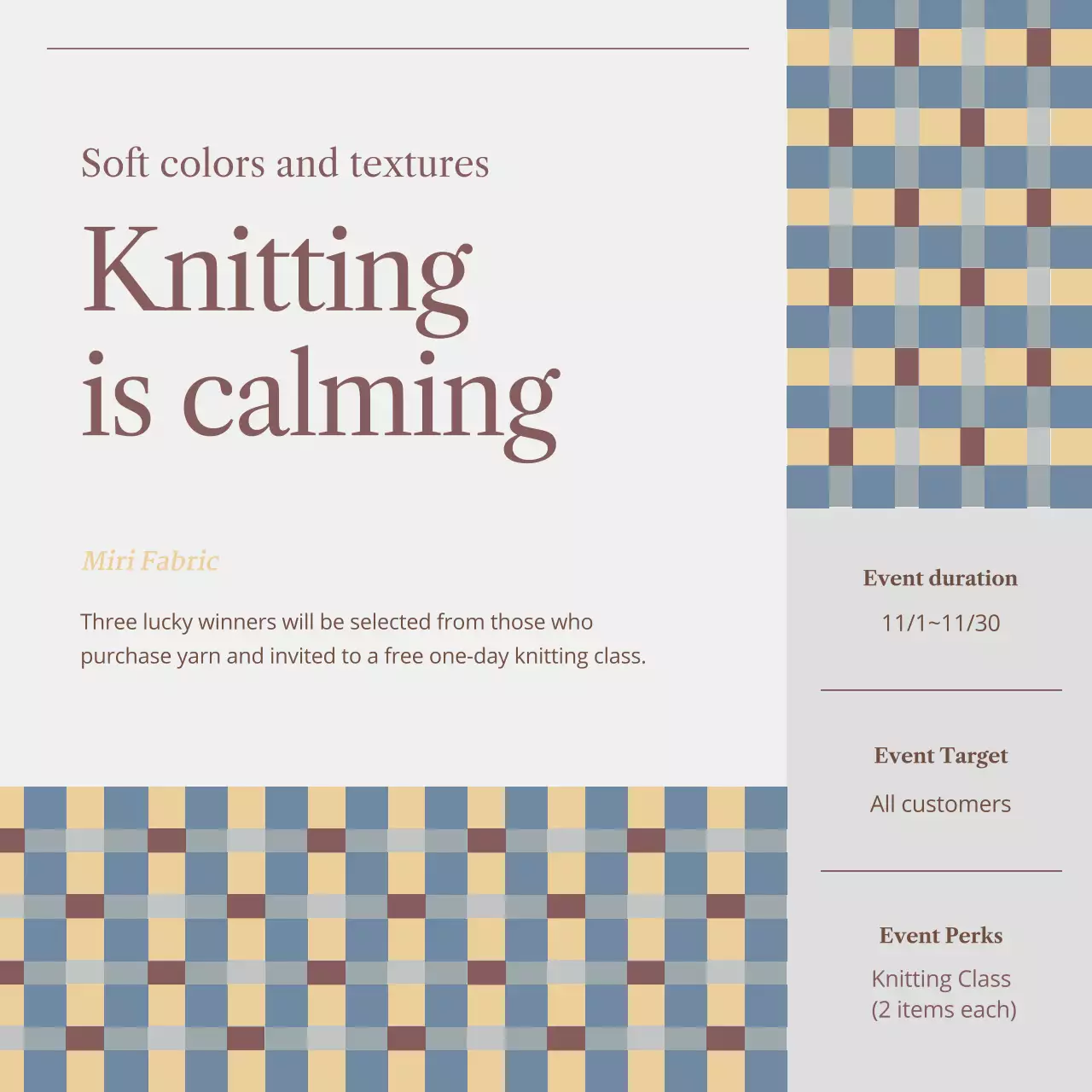 khuyến mãi đan tối giản màu be