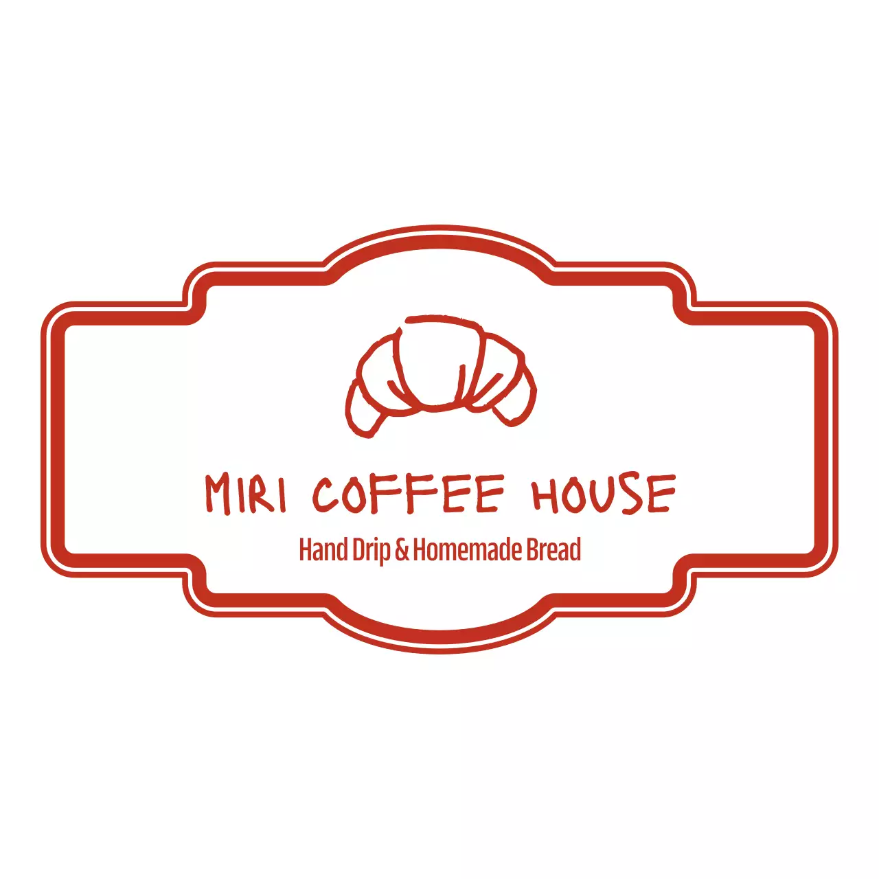 赤 シンプル カフェ ロゴ シンボルロゴ