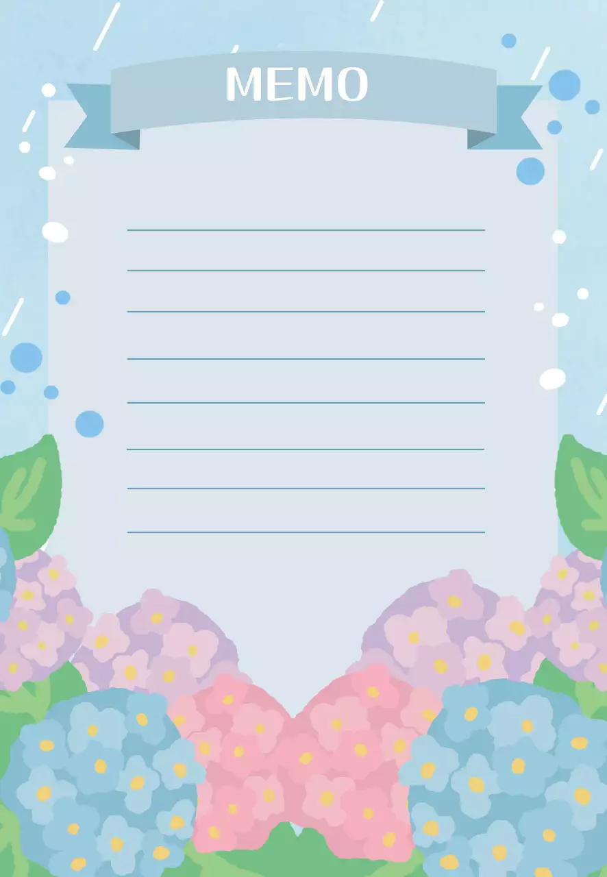 심플한 하늘색 꽃 프레임