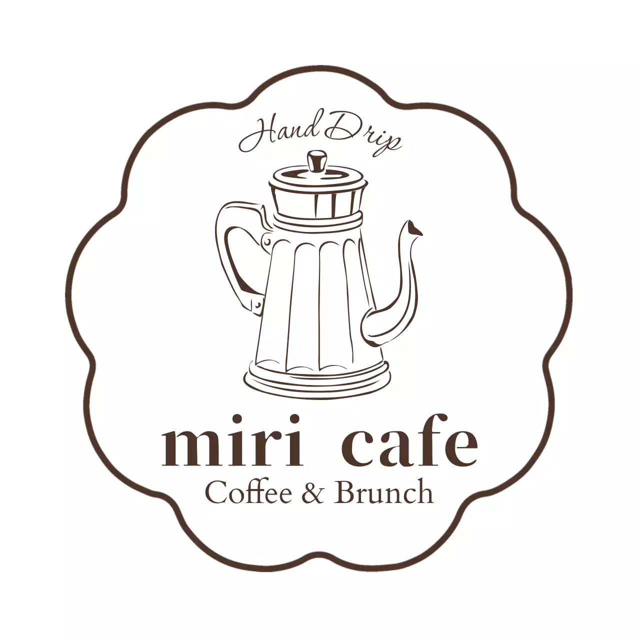 茶色 シンプル カフェ ロゴ シンボルロゴ