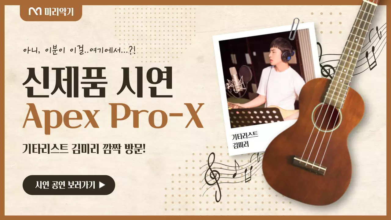 갈색 빈티지 악기 홍보