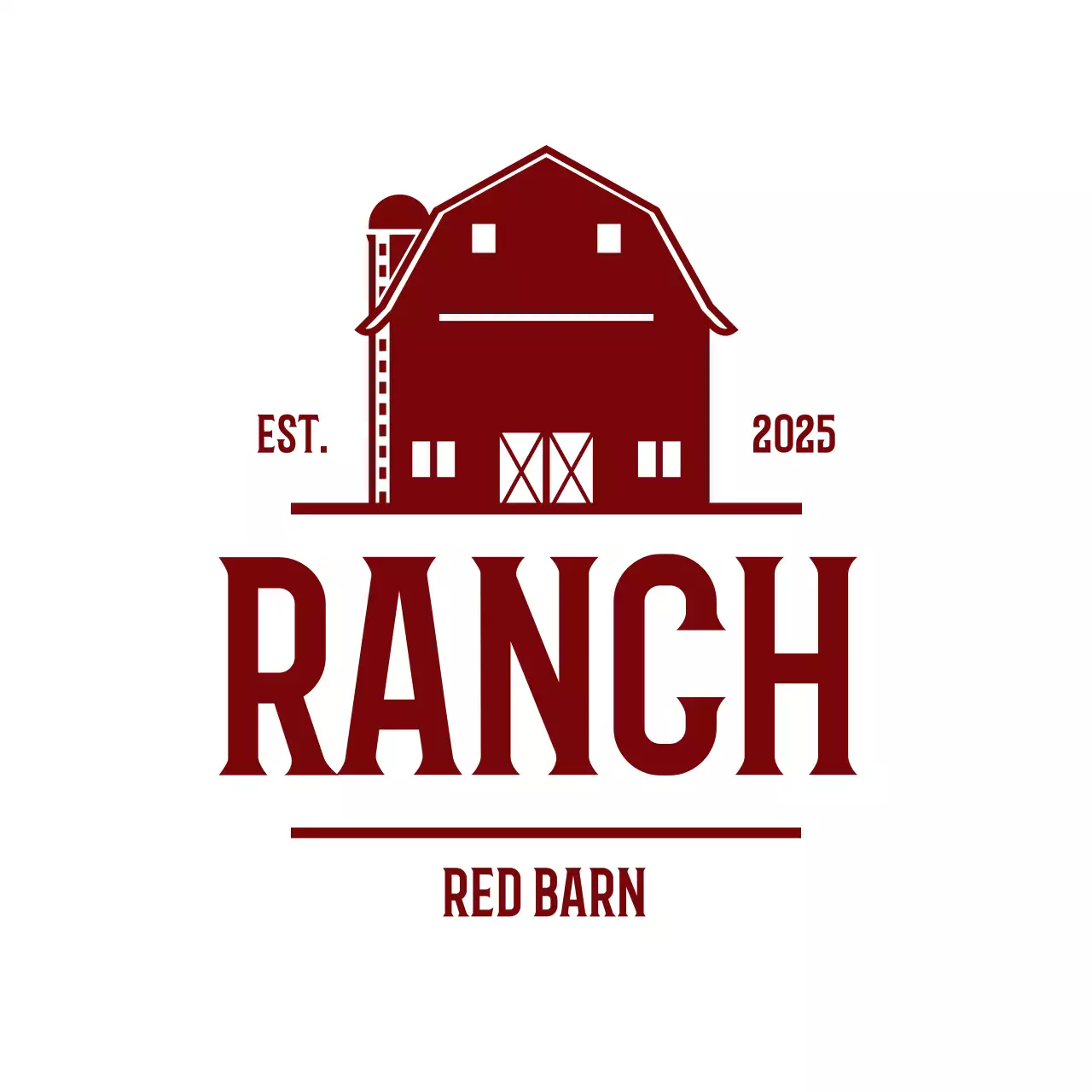 Red Rustic Barn House for Brand Identity