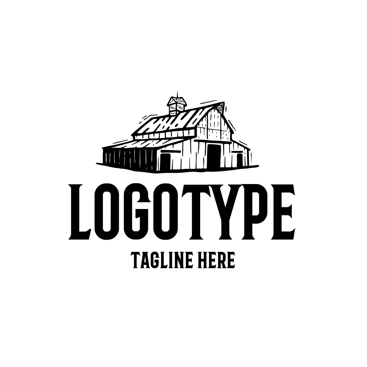 Black Rustic Barn House for Brand Identity