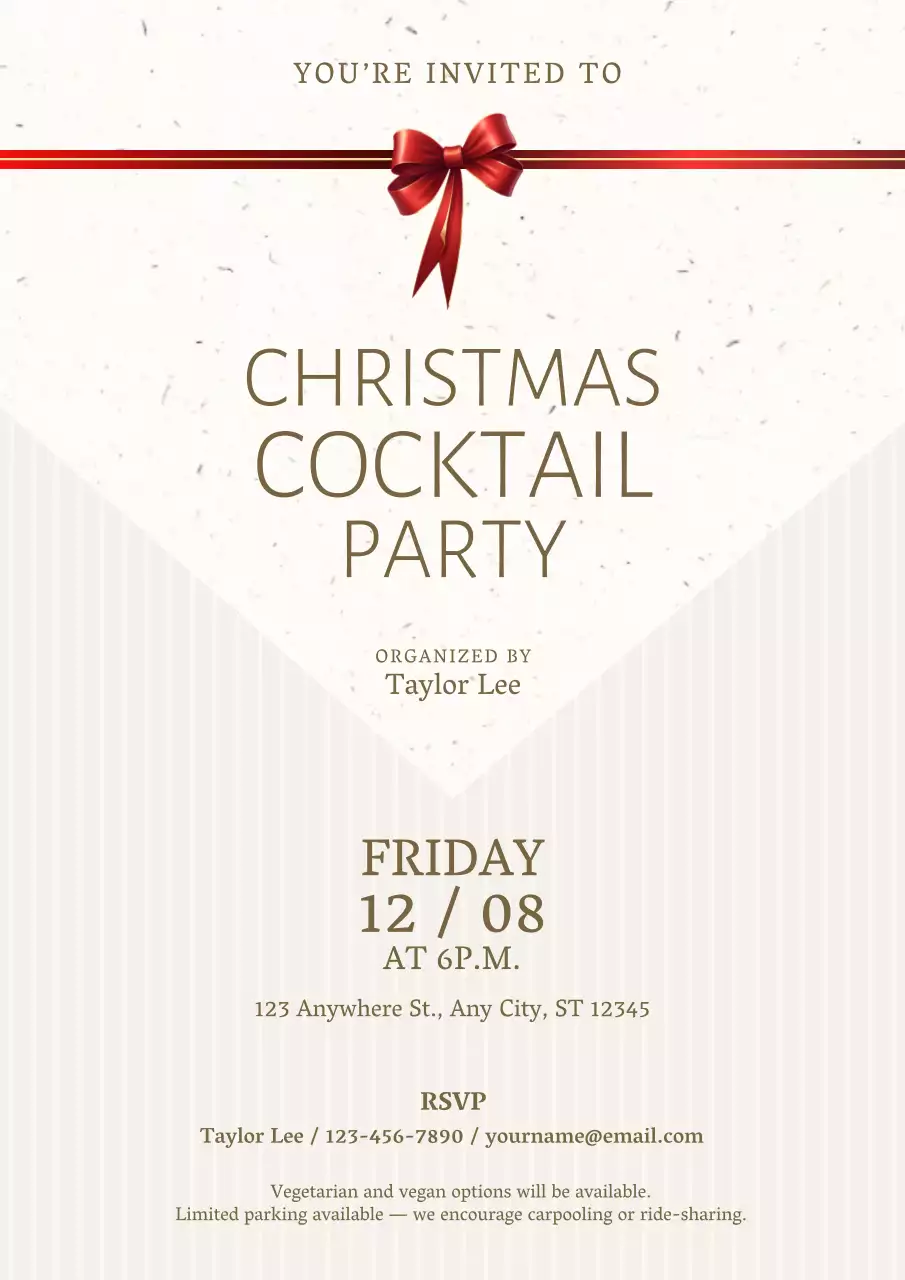 Christmas Cocktail Party Invitation Web Poster
