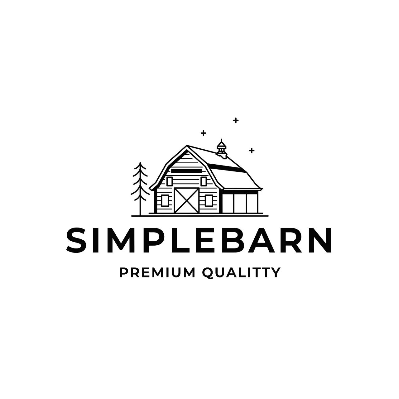 Black Retro Farm Barn for Brand Identity