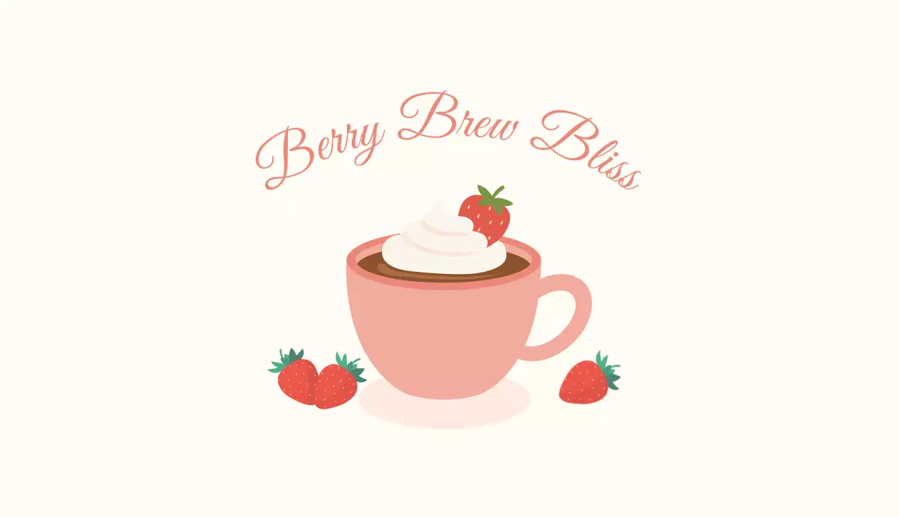 분홍색의 아기자기한 케이크와 커피 프로모션