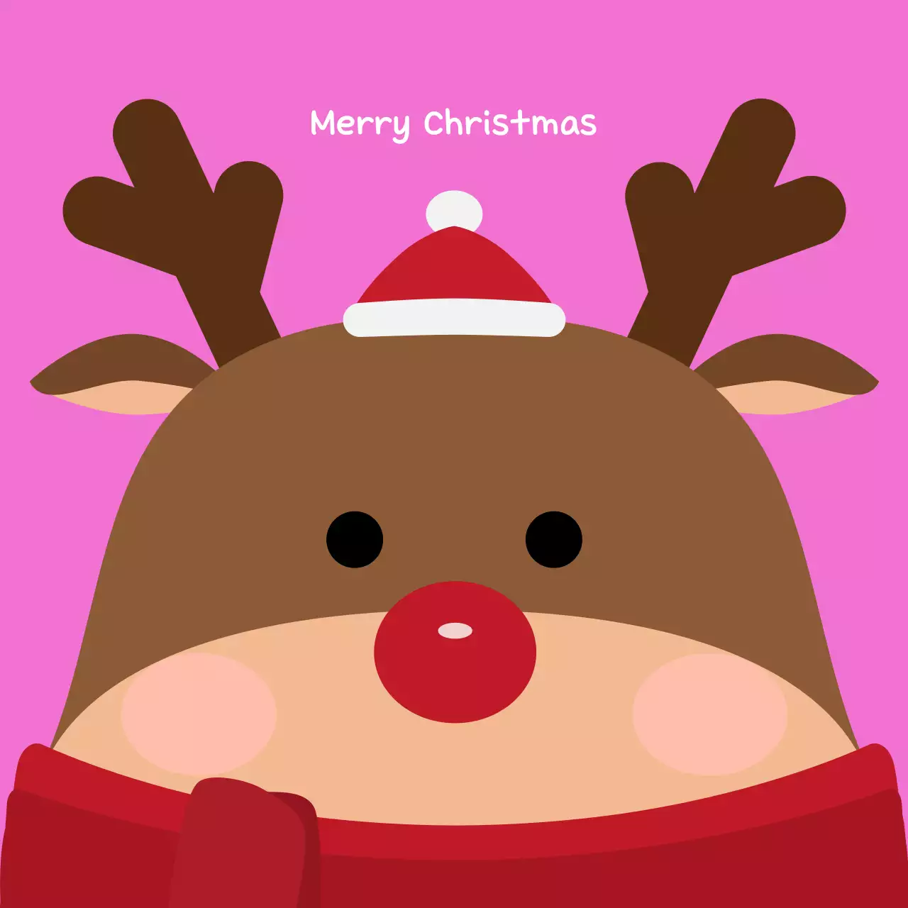 핑크 아기자기한 크리스마스 인사