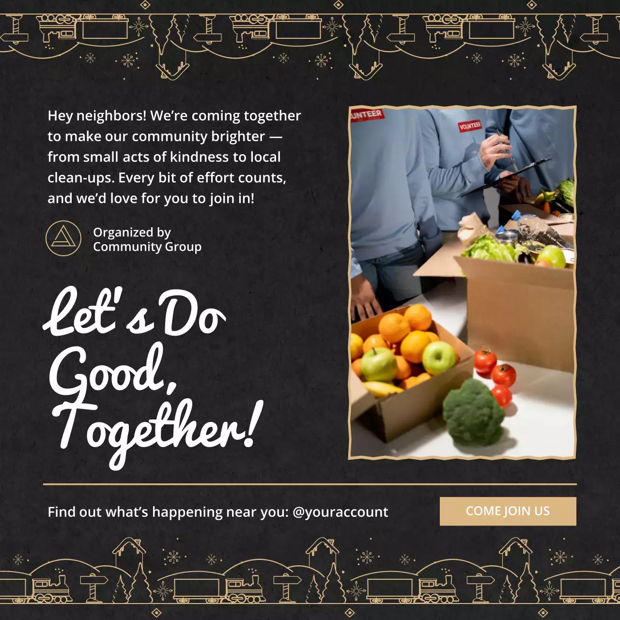 Black Festive Holiday Community Participation Invitation