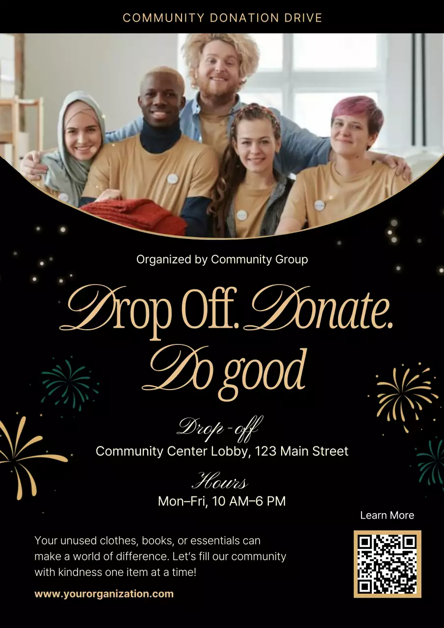 Red Elegant Donation Announcement Poster