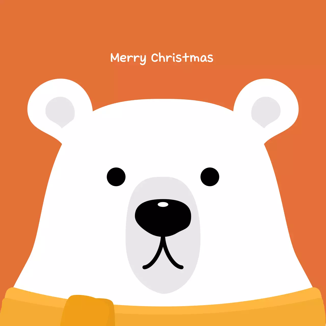 주황 아기자기한 크리스마스 인사