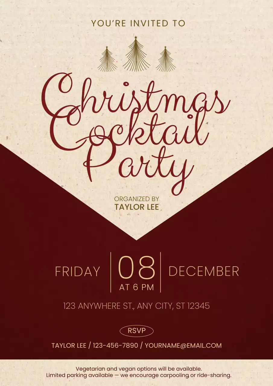 Christmast Cocktail Party Invitation Web Poster