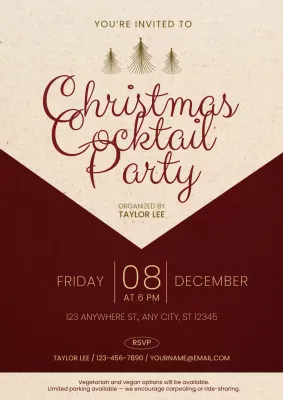 Christmast Cocktail Party Invitation Web Poster