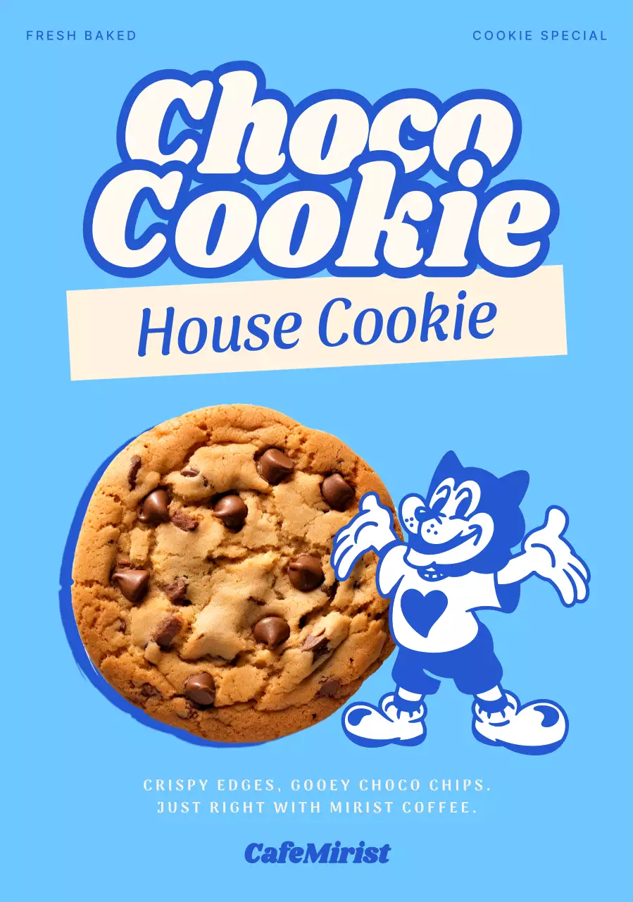 파랑 레트로 쿠키 광고