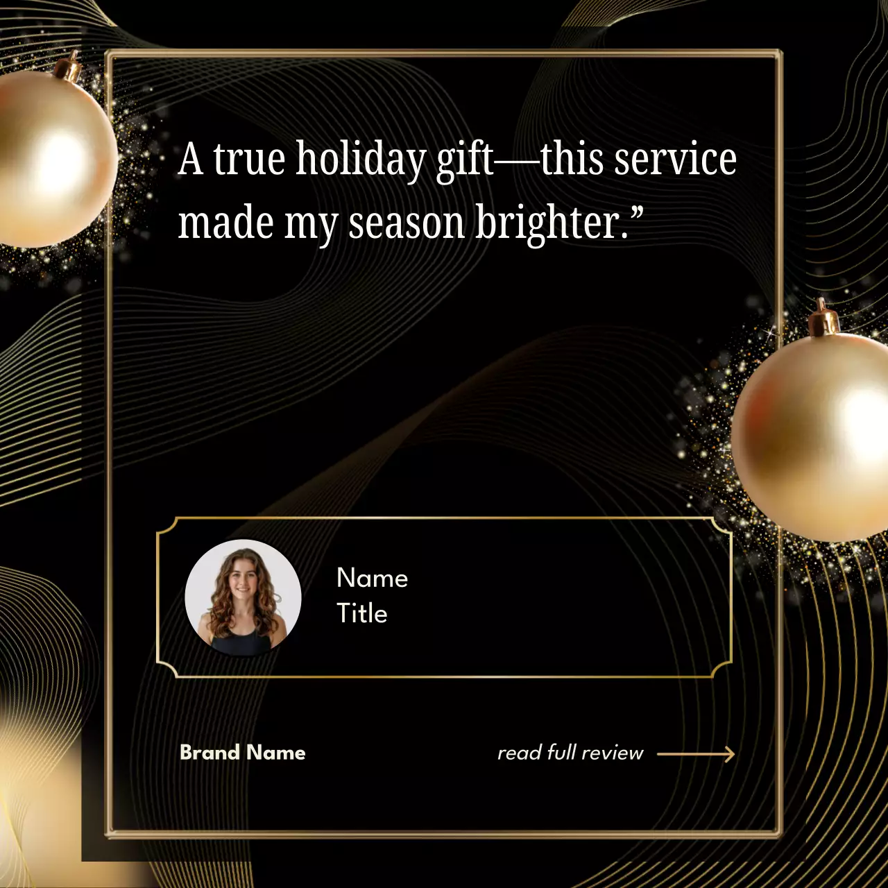 Gold Elegant Testimonial Promotion Poster