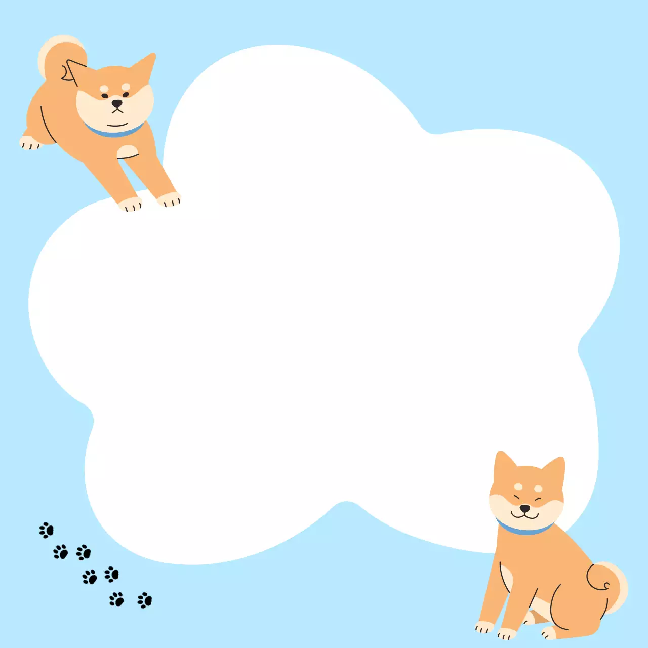 하늘색 아기자기한 강아지 메모지