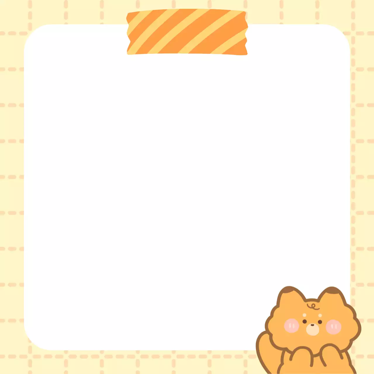 주황 아기자기한 메모지 문구