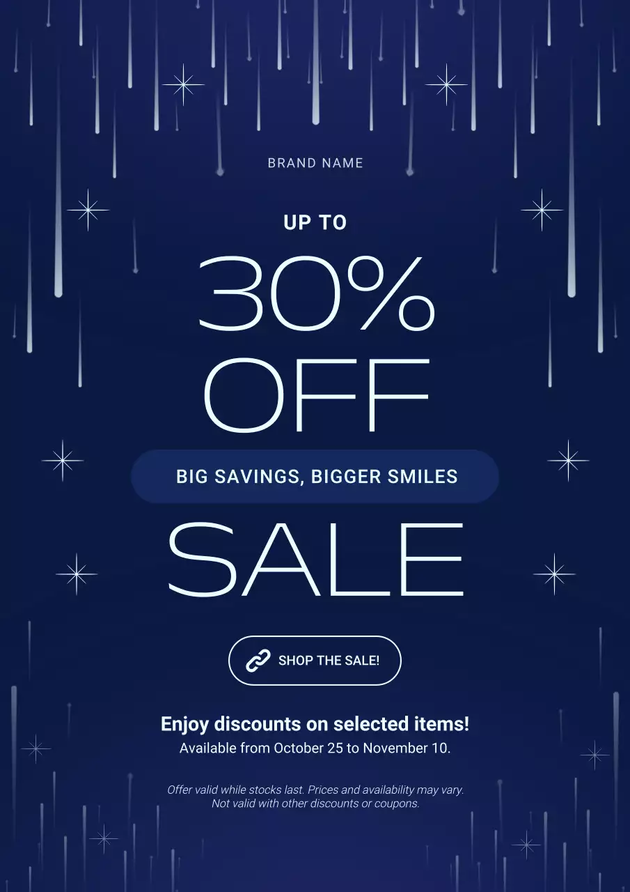 Blue and White Modern Minimalist New Year Promotion Poster