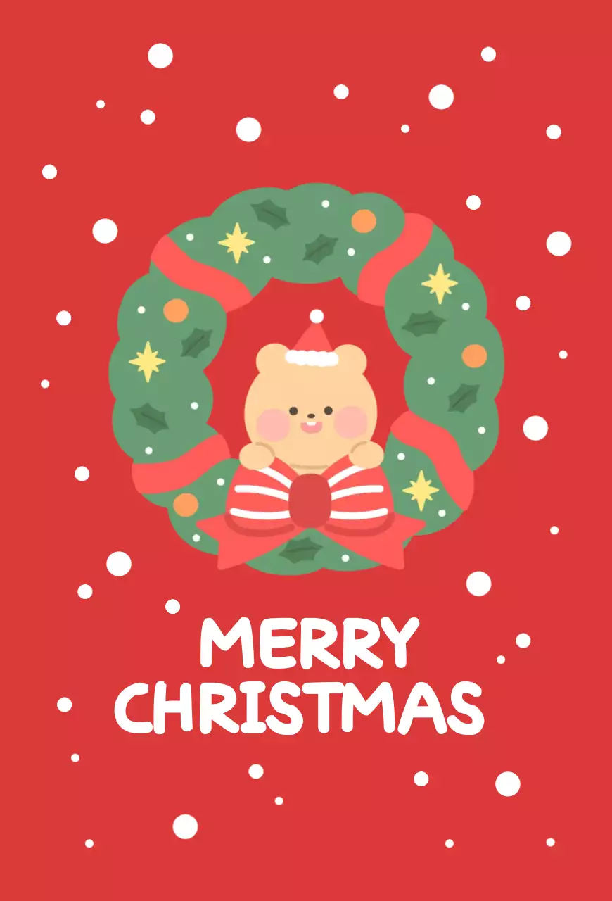 빨간색의 아기자기한 크리스마스 디자인