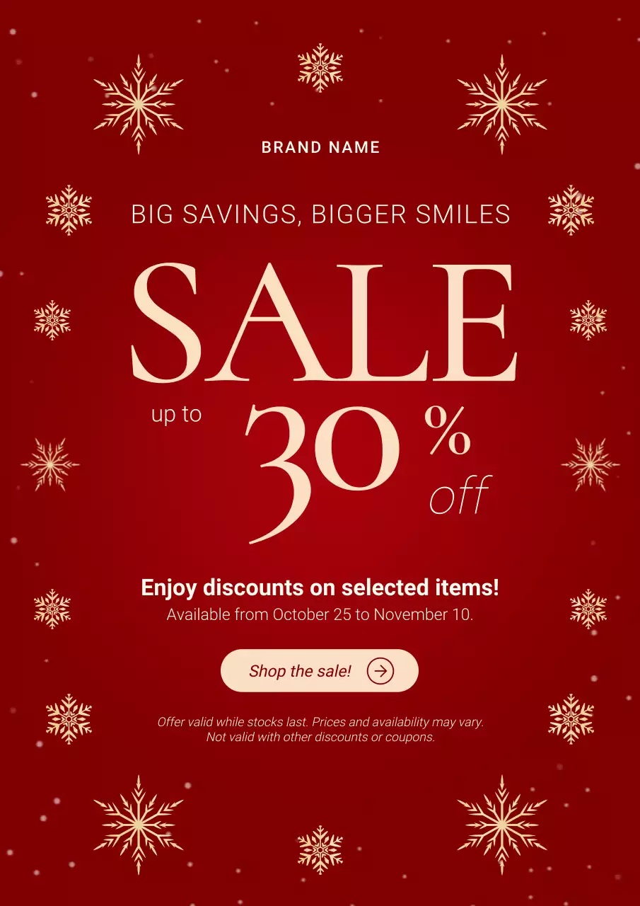 Red and White Minimalist Classic Sale Promotion Poster