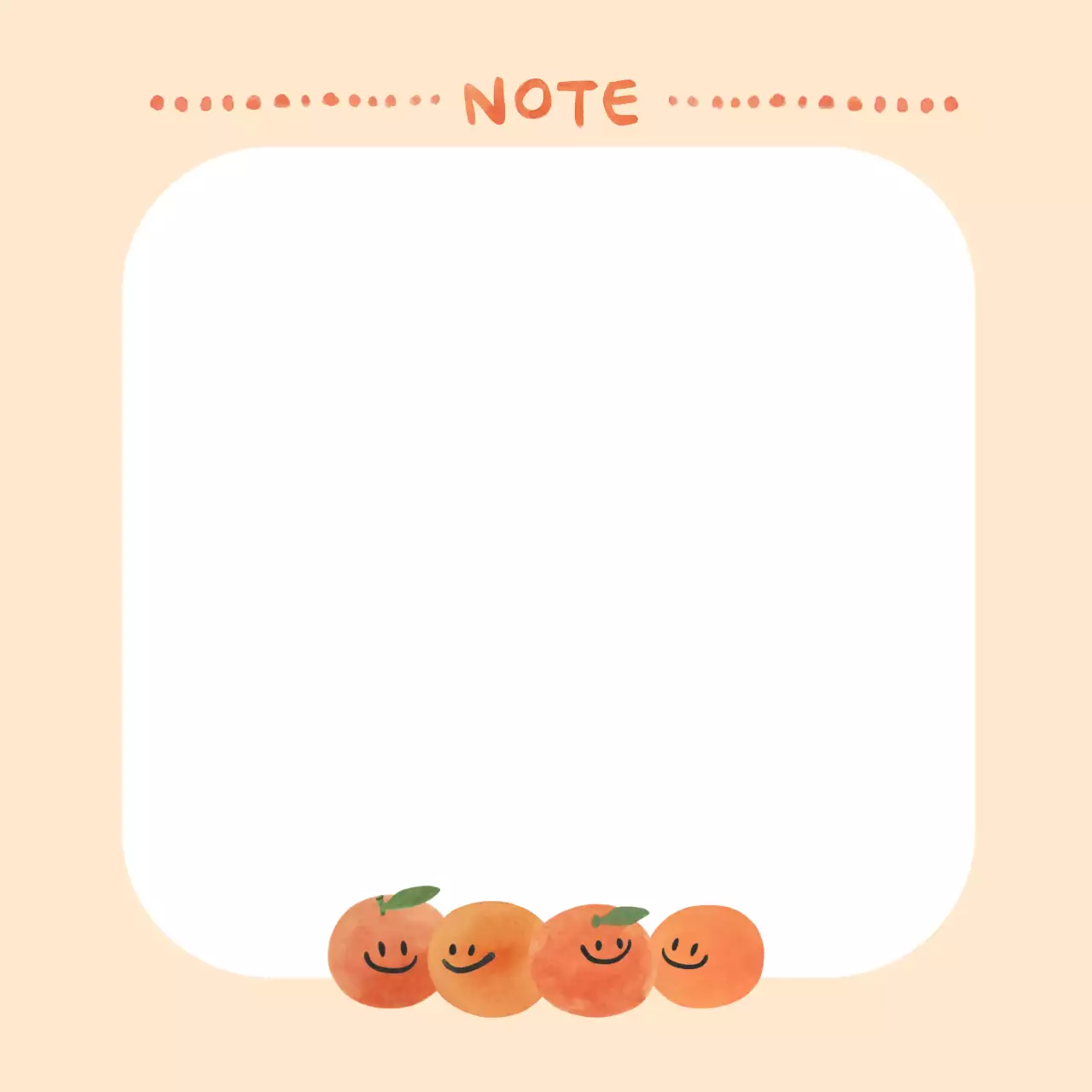 오렌지색 심플한 메모지 문구