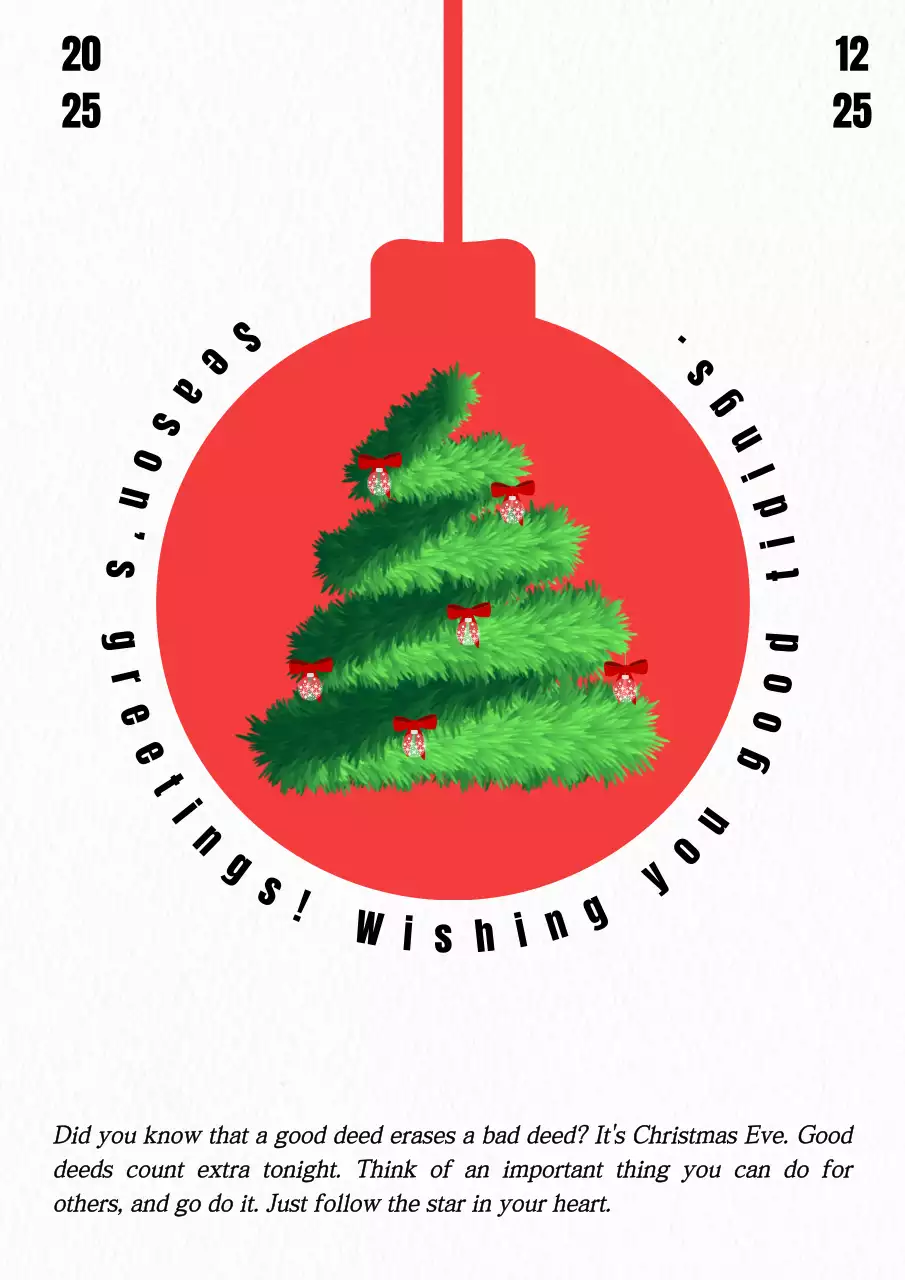 빨강 미니멀 크리스마스 안내