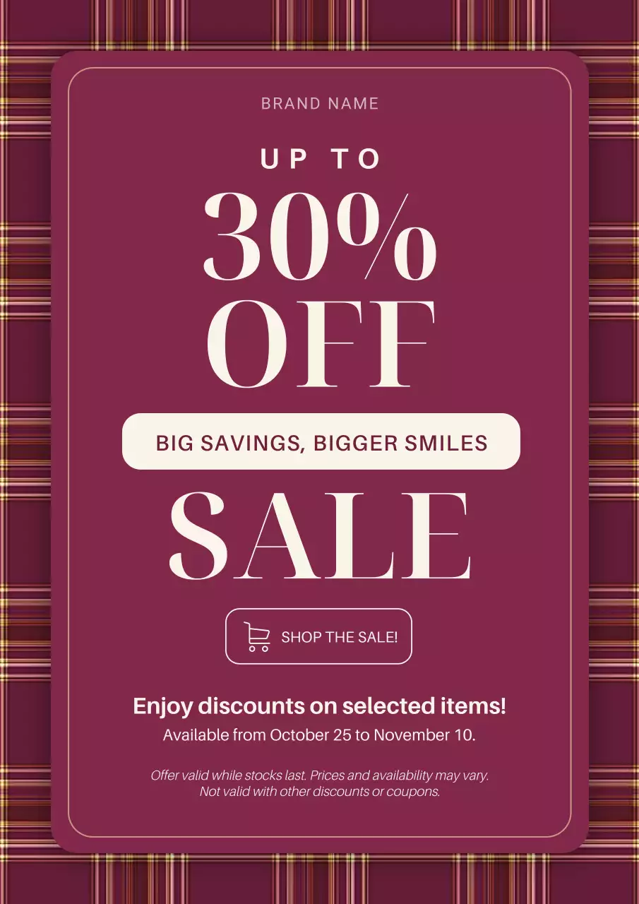 Purple and White Modern Minimalist Christmas Sale Poster