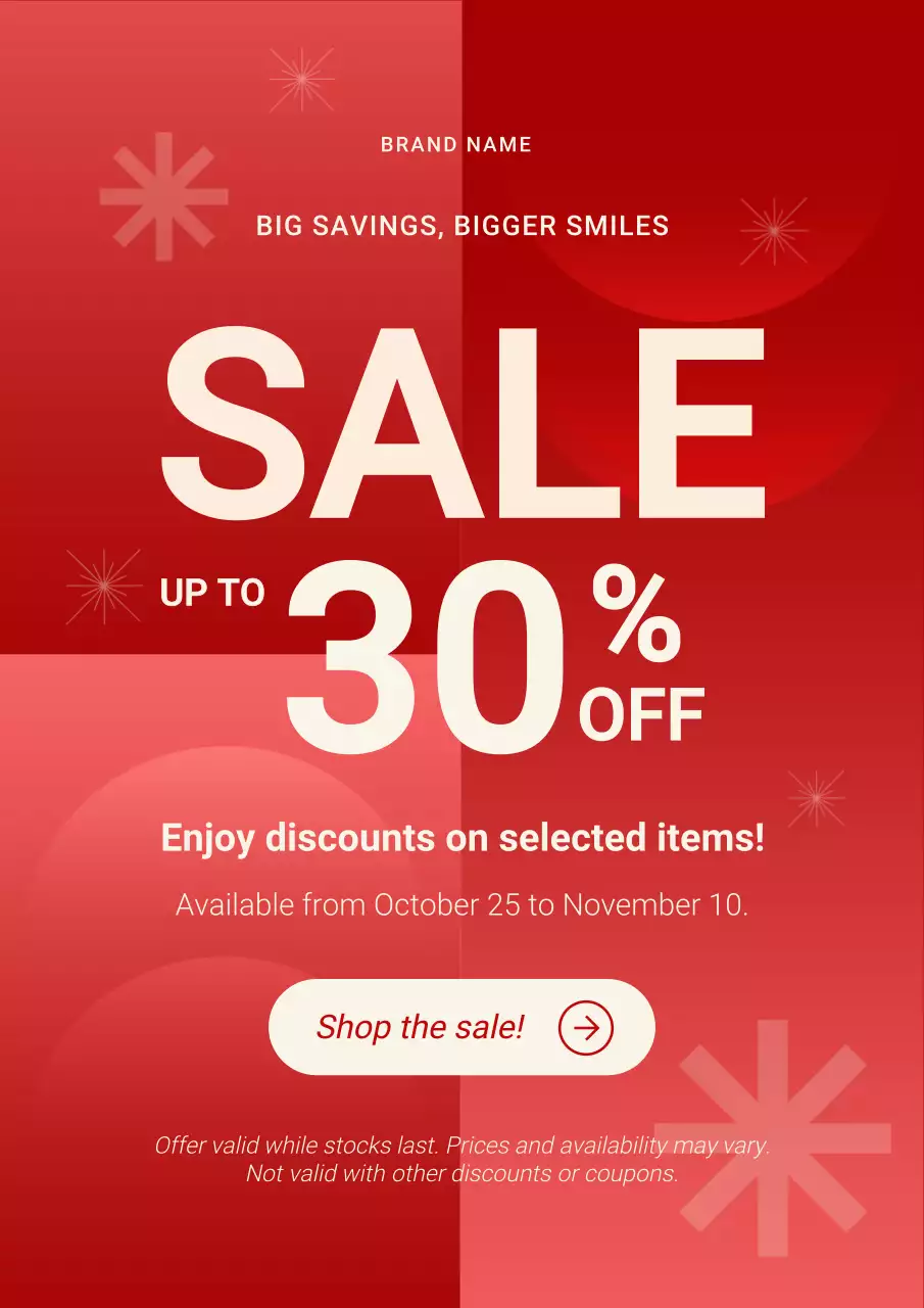 Red and White Bold Minimalist Christmas Promotion Poster