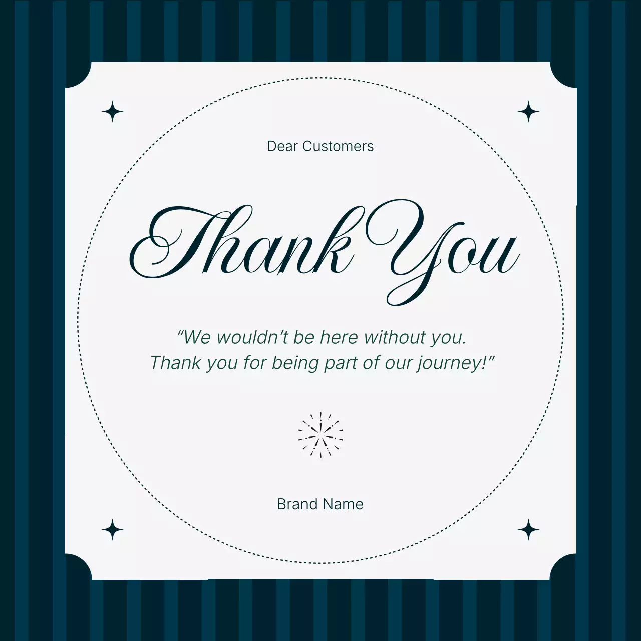 Blue and White Minimalist Vintage New Year Greeting Social Media Square